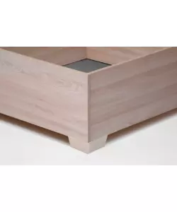 Letto matrimoniale "bed box" olmo naturale con rete, contenitore e piedini 160x190 cm